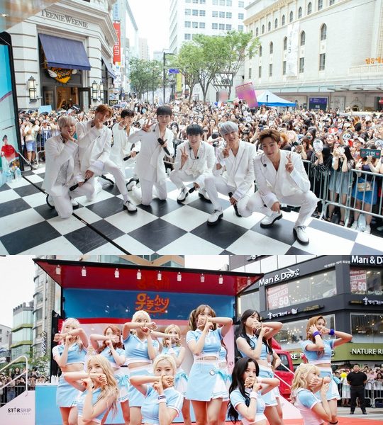 Monsta X และ WJSN เซอร์ไพรส์แฟนๆกับ Guerilla Concert